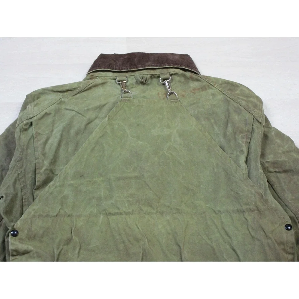 Vintage Bill Boatman & Co Greenbriar Waxed Canvas Tin Cloth Field Jacket (XL)